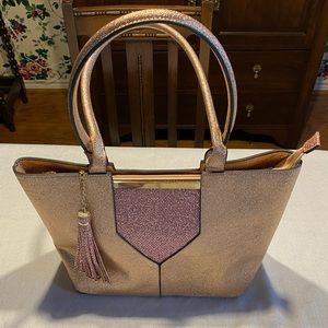 Rose gold sparkle tote-style purse. Never been used